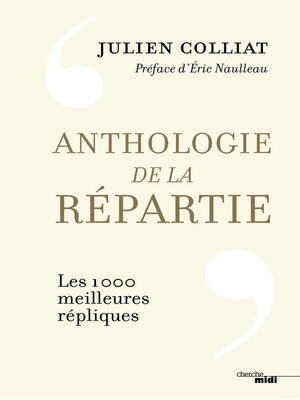 cover image of Anthologie de la répartie